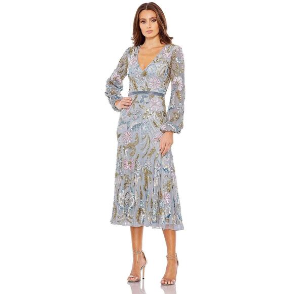 Mac Duggal 5423 Long Sleeve Embellished Dress HOLIDAY!! -14 - Picture 2 of 3